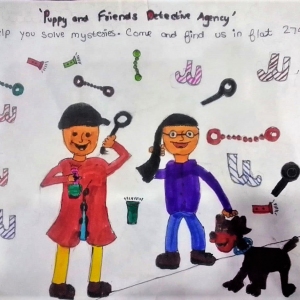 Cover art is by siblings and cousins Amogh Chauhan, Arika Chauhan, Yashvi Dutt and Tanush Dutt.