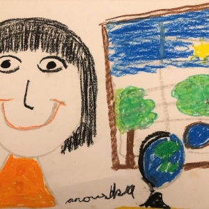 Cover Art by Anoushka Mary John, our 7-year-old friend and listener, for Yara wants to go somewhere.